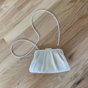Zara convertible clutch crossbody ivory pearl